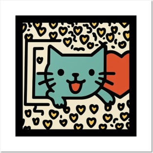 Funny Keith Haring, Cat lover Posters and Art